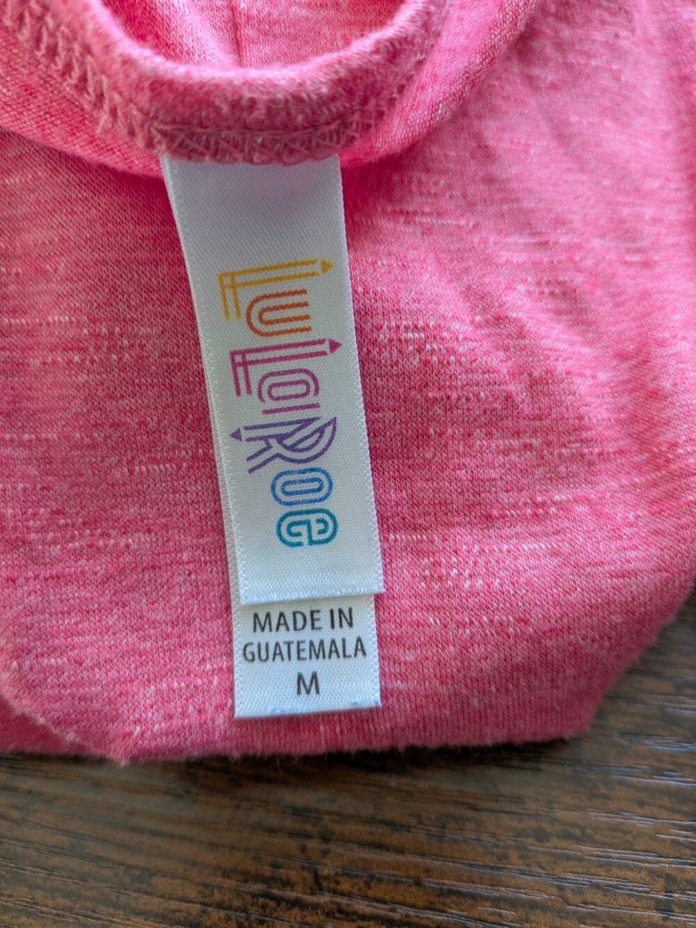 LuLaRoe Irma Tunic Medium Coral Heather High Low Vertical Tag M